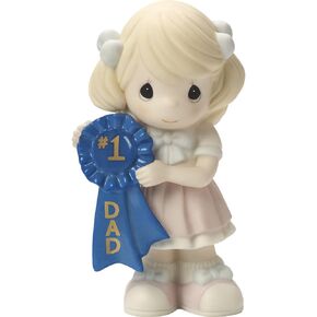 Precious Moments, 1 Dad, Bisque Porcelain Figurine, Girl, 164005,Multi