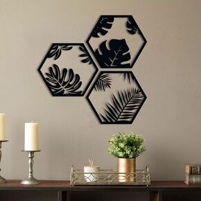 GoneNow Nature Leafs for Wall Decor Wooden Leaf Minimalist Decor Wooden Home Hanging Wall Art Decor Wall Sculptures, Black Decor Accents for Bedroom Living Room Office Decor