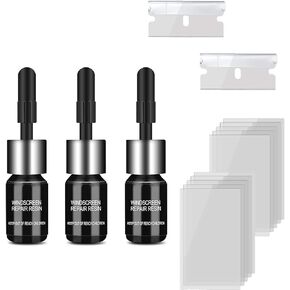3 Pcs Windshield Crack Repair Kit, Automotive Glass Nano Repair Fluid Solution, Car Scratch Remover, Window Screen Repair Kit