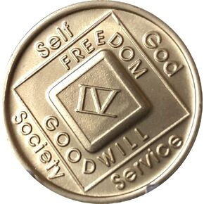 4 Year NA Medallion Official Bronze Narcotics Anonymous Chip