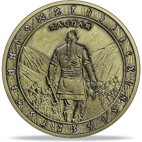 Norse Viking Warrior Coin Fight for Glory See Us in Valhalla Nordic Mythology Amulet for Men