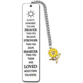 Inspirational Gifts Bookmarks for Girls Women Always Remember You are Braver Bookmark for Coworker Daughter Book Reader Lovers Gifts for Bookworm Encouragement Gift for Niece
