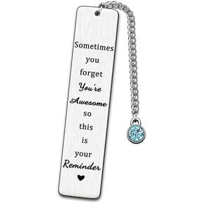 Christmas Birthday Gifts Bookmarks Inspirational Gift Bookmark for Women Men Sometimes You Forget You're Awesome Gift Book Markers for Book Lovers Coworker Gifts for Bookworm