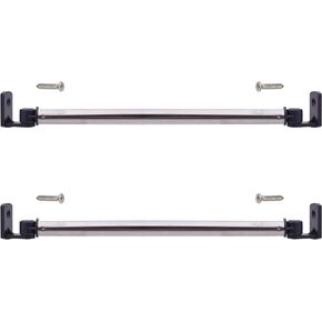 YYST Inside The Window Frame Curtain Rod Inside Mount Curtain Rod Cafe Rod 16" to 29" W Screws (Black - 2)