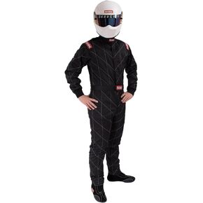 RaceQuip Chevron-5 One Piece Multi Layer Racing Driver Fire Suit SFI 3.2A / 5 Rated Black 2XL 91609079