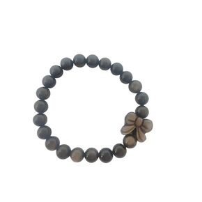 8MM+(0.31") Moon Rabbit Silver Obsidian Natural Gemstone Bracelet for Unisex| Healing Crystals Bracelet for Women or Men |calming negative emotions