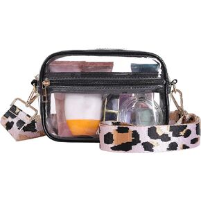Clear Crossbody Bag Stadium Approved,Clear Purse for Women Men,Messenger Shoulder Handbag for Concert Sports Events