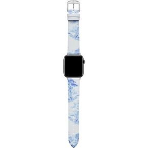 Ted Baker Light Blue & White Leather Strap for Apple Watch® (Model: BKS38S203B0)