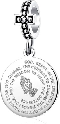 Christian Circle Praying Hand Bible Verse Dangle Charm for Pandora Bracelet in Saudi Arabia