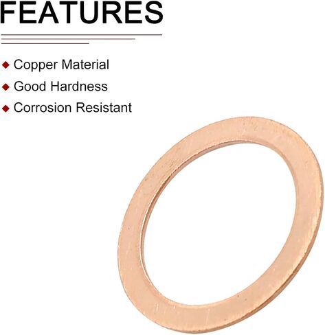 22mmx30mmx1mm(IDxODxT) Flat Copper Sealing Washers - 10Pack - Good for Industrial Machinery M22 Screws - Copper Flat Ring Gaskets in Saudi Arabia