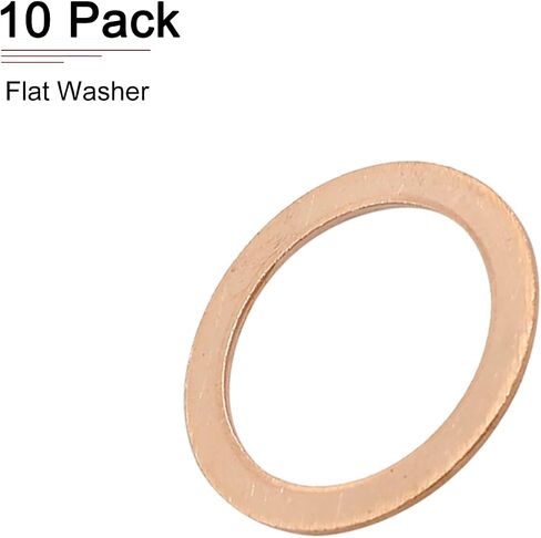 22mmx30mmx1mm(IDxODxT) Flat Copper Sealing Washers - 10Pack - Good for Industrial Machinery M22 Screws - Copper Flat Ring Gaskets in Saudi Arabia