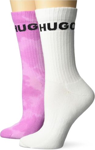 HUGO Men's 2-Pack Smudge Quarter Length Ribbed Socks in Saudi Arabia