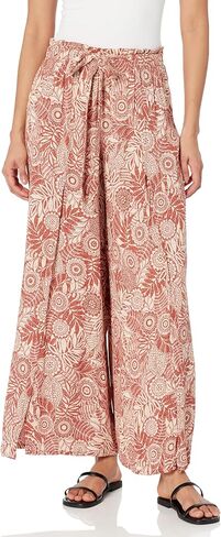Angie Women's Tie Waistband Printed Pants with Front Slits in Saudi Arabia