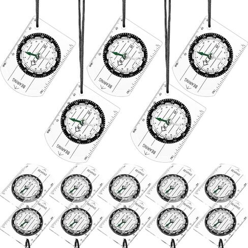 17 Pieces Orienteering Magnetic Compass Adjustable Declination Map Compass Scout Compass for Camping Trip Travelling in Saudi Arabia
