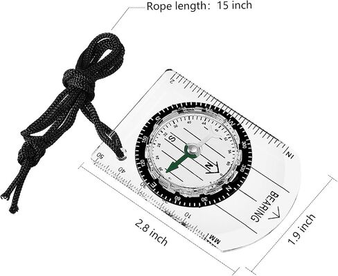17 Pieces Orienteering Magnetic Compass Adjustable Declination Map Compass Scout Compass for Camping Trip Travelling in Saudi Arabia
