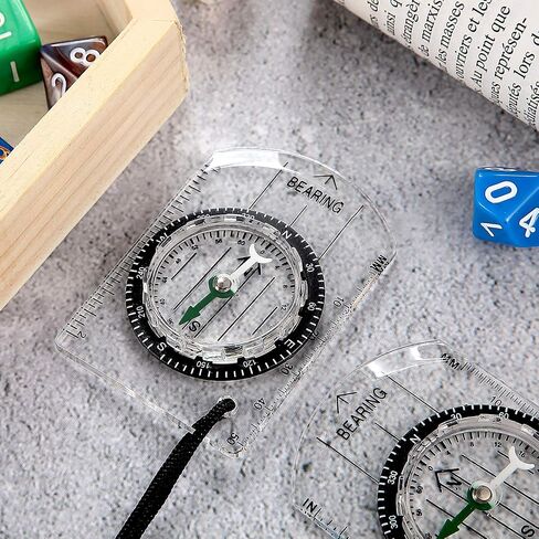 17 Pieces Orienteering Magnetic Compass Adjustable Declination Map Compass Scout Compass for Camping Trip Travelling in Saudi Arabia