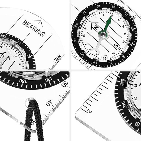 17 Pieces Orienteering Magnetic Compass Adjustable Declination Map Compass Scout Compass for Camping Trip Travelling in Saudi Arabia
