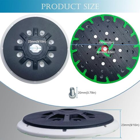 وسادة صنفرة بديلة ناعمة مقاس 6 بوصات لـ Festool ETS 150/3 EQ، ETS 150/5 EQ، ETS EC 150/3 EQ، ETS EC 150/5 EQ آلات الصنفرة ذات المدار العشوائي - عبوة واحدة in Kuwait