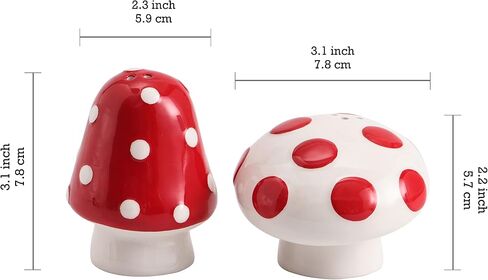 Bico Gnome Mushroom Salt & Pepper Shaker Set, Dishwasher Safe in Saudi Arabia