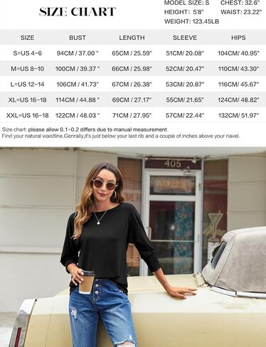 قمصان نسائية من Bluetime برقبة دائرية وأكمام 3/4 قمصان فضفاضة مناسبة كاجوال سادة أساسية تي شيرت in Kuwait