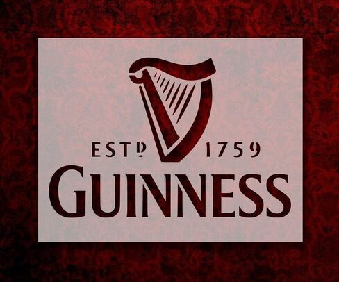 Guinness Beer Custom Stencil: Versatile Crafting for Walls, Wood, and More - DIY Art Crafts Wall Stencils DIYStencils Decorative Templates Reusable Stencils for Crafts Art Drawing Painting Supplies in Saudi Arabia