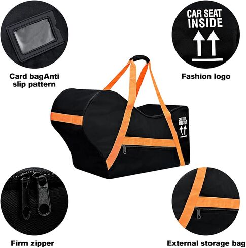 Padded Car Seat Travel Bag Fits Chicco Keyfit 30 And Base,Nuna Pipa Car Seat,Infant Gate Check Bag For Air Travel,Side Pocket,4 Protective Feet Sliding Pad。 in Kuwait