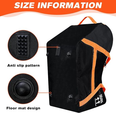 Padded Car Seat Travel Bag Fits Chicco Keyfit 30 And Base,Nuna Pipa Car Seat,Infant Gate Check Bag For Air Travel,Side Pocket,4 Protective Feet Sliding Pad。 in Kuwait