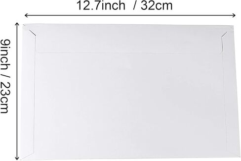 100 قطعة من رسائل البريد مقاس 12.7 × 9 بوصة باللون الأبيض مقاس A4 مع شريط ممزق، حافظات بريدية بيضاء مسطحة بدون انحناء من الورق المقوى، مغلفات من الورق المقوى ذاتية الغلق لشحن الصور والمجلات in Kuwait