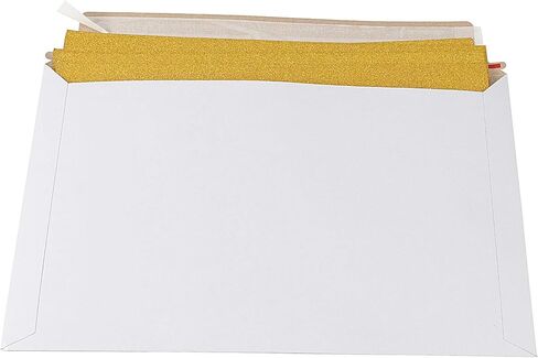 100 قطعة من رسائل البريد مقاس 12.7 × 9 بوصة باللون الأبيض مقاس A4 مع شريط ممزق، حافظات بريدية بيضاء مسطحة بدون انحناء من الورق المقوى، مغلفات من الورق المقوى ذاتية الغلق لشحن الصور والمجلات in Kuwait