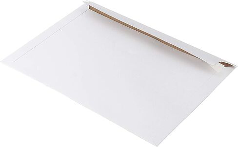 100 قطعة من رسائل البريد مقاس 12.7 × 9 بوصة باللون الأبيض مقاس A4 مع شريط ممزق، حافظات بريدية بيضاء مسطحة بدون انحناء من الورق المقوى، مغلفات من الورق المقوى ذاتية الغلق لشحن الصور والمجلات in Kuwait