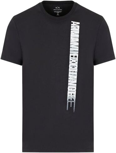 A｜X ARMANI EXCHANGE Men's Regular Fit Cotton Side Logo Print Tee in Saudi Arabia