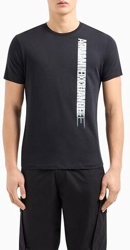 A｜X ARMANI EXCHANGE Men's Regular Fit Cotton Side Logo Print Tee in Saudi Arabia