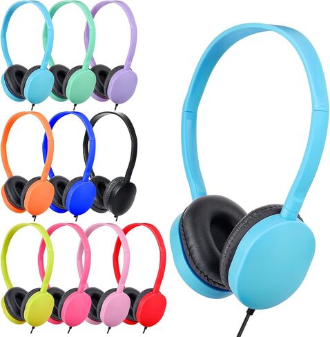 سماعات رأس للأطفال مكونة من 10 قطع لطلاب المدارس في الفصول الدراسية، مجموعة سماعات رأس للبيع بالجملة لأطفال الفصول الدراسية في سن المراهقة والأولاد والبنات (ألوان مختلطة) in Kuwait