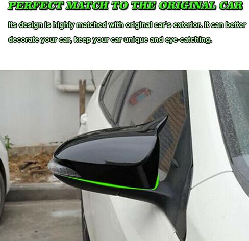 BOYOUS Car Styling ABS Door Ox Horn Rear View Mirror Shell Cover Caps Trim Exterior Decoration Accessories For Toyota Corolla 2014-2019, Not Fit 2019 Corolla Hatchback, Not Fit Without Signal Lights in Kuwait