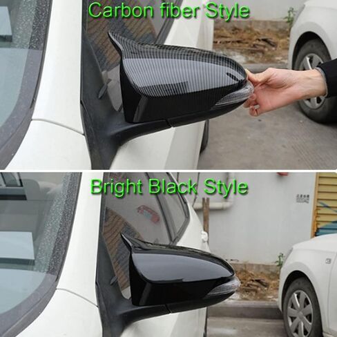 BOYOUS Car Styling ABS Door Ox Horn Rear View Mirror Shell Cover Caps Trim Exterior Decoration Accessories For Toyota Corolla 2014-2019, Not Fit 2019 Corolla Hatchback, Not Fit Without Signal Lights in Kuwait