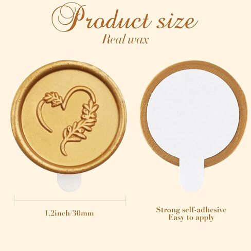 Mingting Wax Seal Stickers, 20 Pack Eucalyptus Wedding Invitation Envelope Seals Stickers Antique Gold Self- Adhesive Wax Stickers for Christmas Birthday Baby Shower Party Essentials Gift Wrapping in Saudi Arabia
