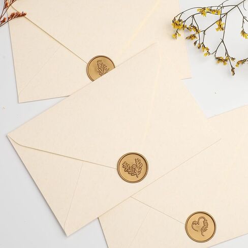 Mingting Wax Seal Stickers, 20 Pack Eucalyptus Wedding Invitation Envelope Seals Stickers Antique Gold Self- Adhesive Wax Stickers for Christmas Birthday Baby Shower Party Essentials Gift Wrapping in Saudi Arabia