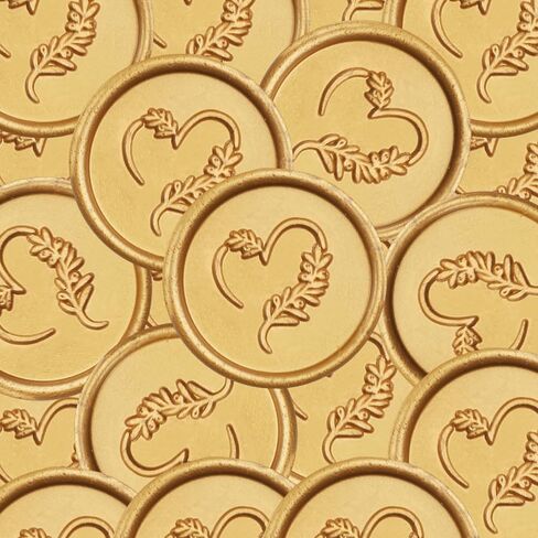 Mingting Wax Seal Stickers, 20 Pack Eucalyptus Wedding Invitation Envelope Seals Stickers Antique Gold Self- Adhesive Wax Stickers for Christmas Birthday Baby Shower Party Essentials Gift Wrapping in Saudi Arabia