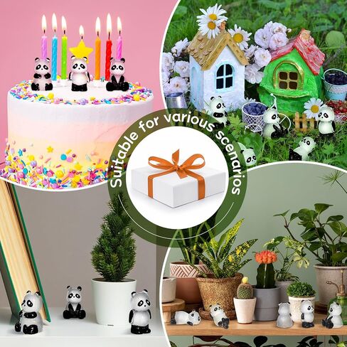 35 Pcs Luminous Mini Panda Figurines Miniature Cute Animals Landscape Decoration Glow in The Dark Mini Resin Animals Figures for DIY Accessories Ornament Craft Party Cake Topper (Classic) in Saudi Arabia