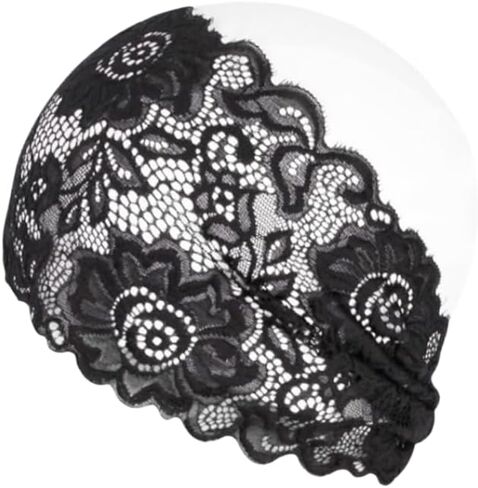 Women Swimming Cap Waterproof Bathing Silicone Turban Cap Swim Hat Keep Girls Hair Dry Anti-Slip Elastic Lace Floral Elegant Swim Wrap in Saudi Arabia