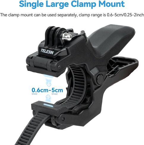 TELESIN Jaws Flex Gooseneck Clamp Mount لملحقات الهاتف GoPro Insta360، مشبك حامل الذراع السحري لطاولة المكتب Go Pro Max Hero 12 11 10 9 8 7 6، Insta 360 X3 Ace Pro DJI Action 4 Osmo Pocket 3 in Saudi Arabia