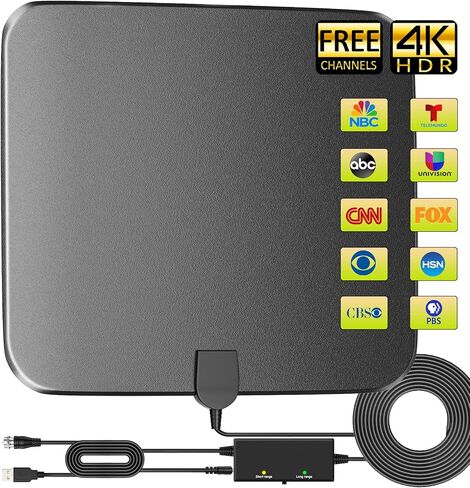 TV Antenna Indoor, HD Antenna for Smart TV Amplified HD Digital TV Antenna Long 420+ Miles Range,Signal Booster 36FT Coax HDTV Cable,Digital Antenna for TV Support 4K 1080p Antenna TV HD Indoor in Saudi Arabia
