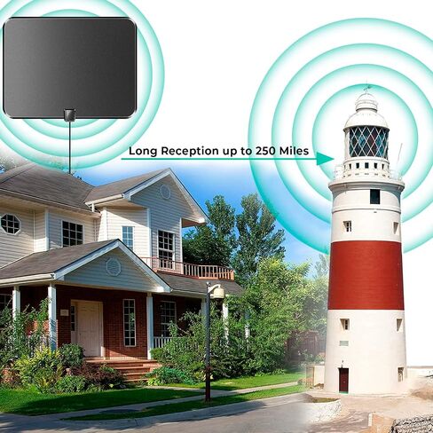 TV Antenna Indoor, HD Antenna for Smart TV Amplified HD Digital TV Antenna Long 420+ Miles Range,Signal Booster 36FT Coax HDTV Cable,Digital Antenna for TV Support 4K 1080p Antenna TV HD Indoor in Saudi Arabia