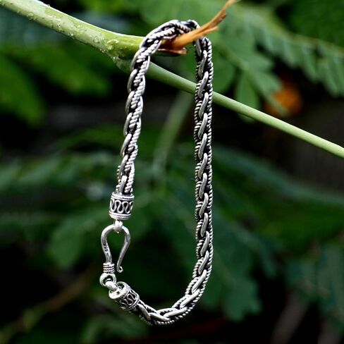 NOVICA Artisan Handmade Men's Sterling Silver Link Bracelet No Stone Chain Indonesia Modern [8.25 in L x 0.2 in W] ' Flowing River' in Saudi Arabia