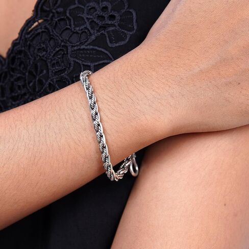 NOVICA Artisan Handmade Men's Sterling Silver Link Bracelet No Stone Chain Indonesia Modern [8.25 in L x 0.2 in W] ' Flowing River' in Saudi Arabia