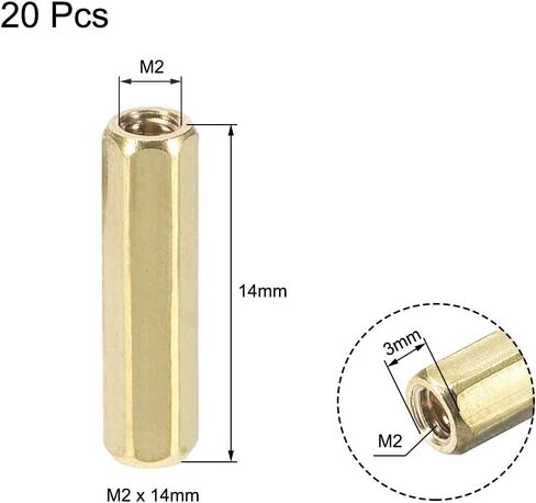 uxcell M2x25mm Female-Female Hex Brass PCB Motherboard Spacer Standoff for FPV Drone Quadcopter, Computer & Circuit Board 20pcs in Saudi Arabia