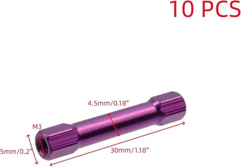 10 قطعة M3 × 12 مللي متر عمود فاصل ألومنيوم سداسي الشكل صامولة سداسية سوداء فاصل ألومنيوم لطائرة RC، طائرة رباعية FPV in Kuwait