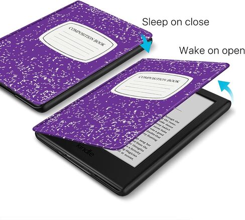 TNP Case for All New Kindle 10th Generation Gen 2019 Release - Will Not Fit Kindle Paperwhite or Oasis, Smart Cover with Auto Sleep & Wake for Amazon 6" Display E-Reader (Composition Book Purple) in Saudi Arabia