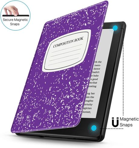 TNP Case for All New Kindle 10th Generation Gen 2019 Release - Will Not Fit Kindle Paperwhite or Oasis, Smart Cover with Auto Sleep & Wake for Amazon 6" Display E-Reader (Composition Book Purple) in Saudi Arabia