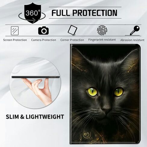 حافظة لجهاز Kindle Scribe لجهاز Kindle Scribe مقاس 10.2 بوصة، غطاء ذكي خفيف الوزن من جلد البولي يوريثان مع حافظة نوم تلقائية لجهاز Kindle Scribe 2022 - Galaxy Cat والفراشة in Kuwait